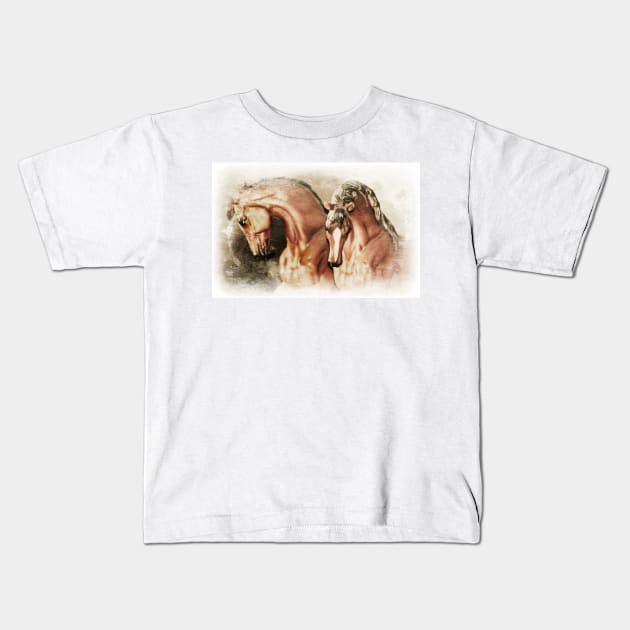 Mirrored Horses Kids T-Shirt by Furtographic